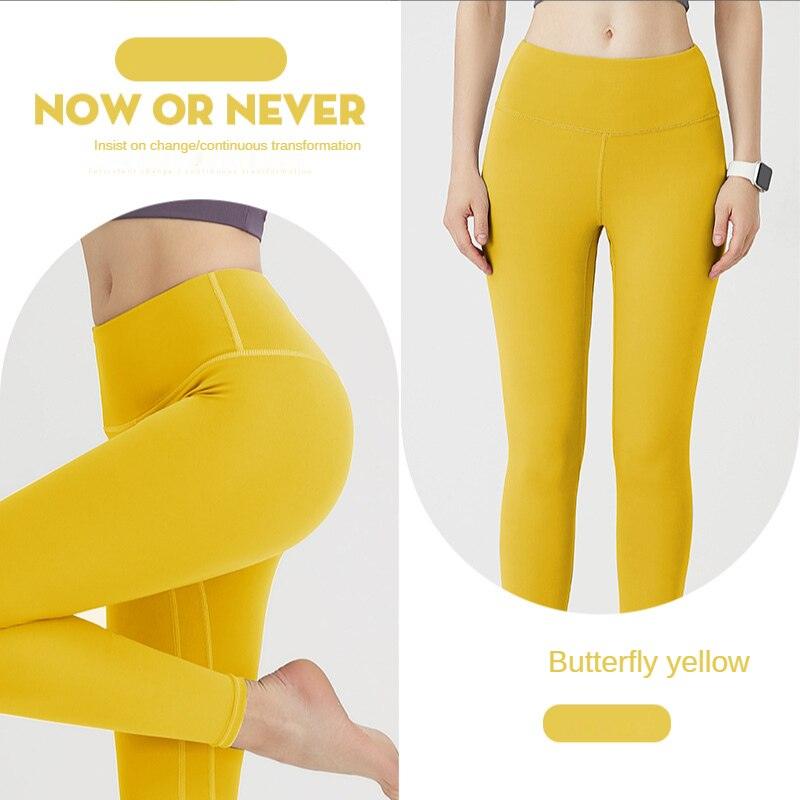 Yoga Pants Female Women High Waist Elastic Hip Running Fitness Bottoming Leggings - PrettyKid