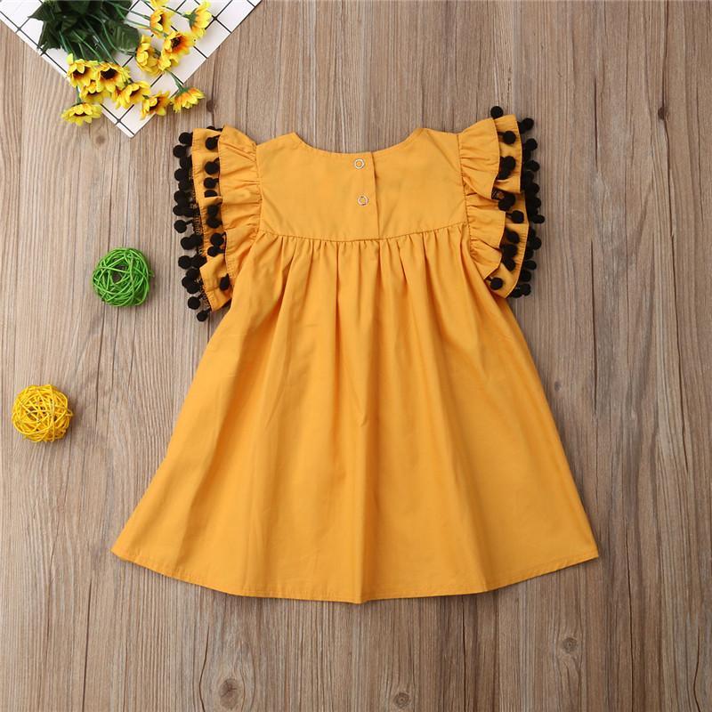 Toddler Girls Lovely Solid Color Girl Dress - PrettyKid