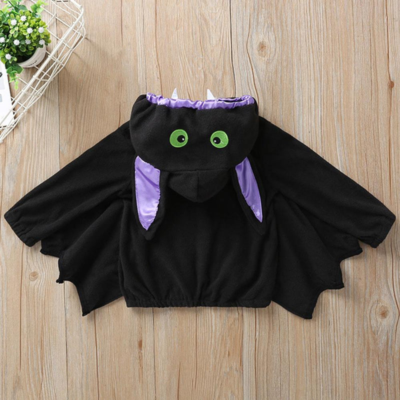 Unisex Halloween Bat Hooded Long Sleeve Jackets - PrettyKid