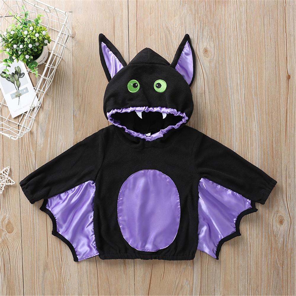 Unisex Halloween Bat Hooded Long Sleeve Jackets - PrettyKid