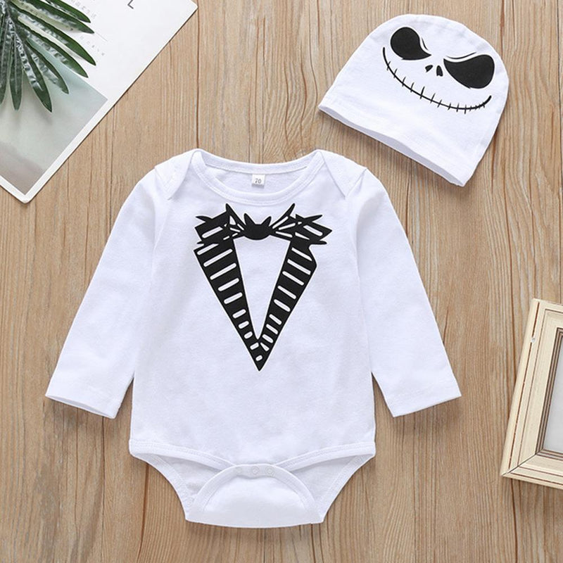 Baby Halloween Cartoon Long Sleeve Top & Hat - PrettyKid