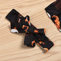Girls Halloween Cartoon Top & Suspender Skirt & Headband Girls Wholesale - PrettyKid