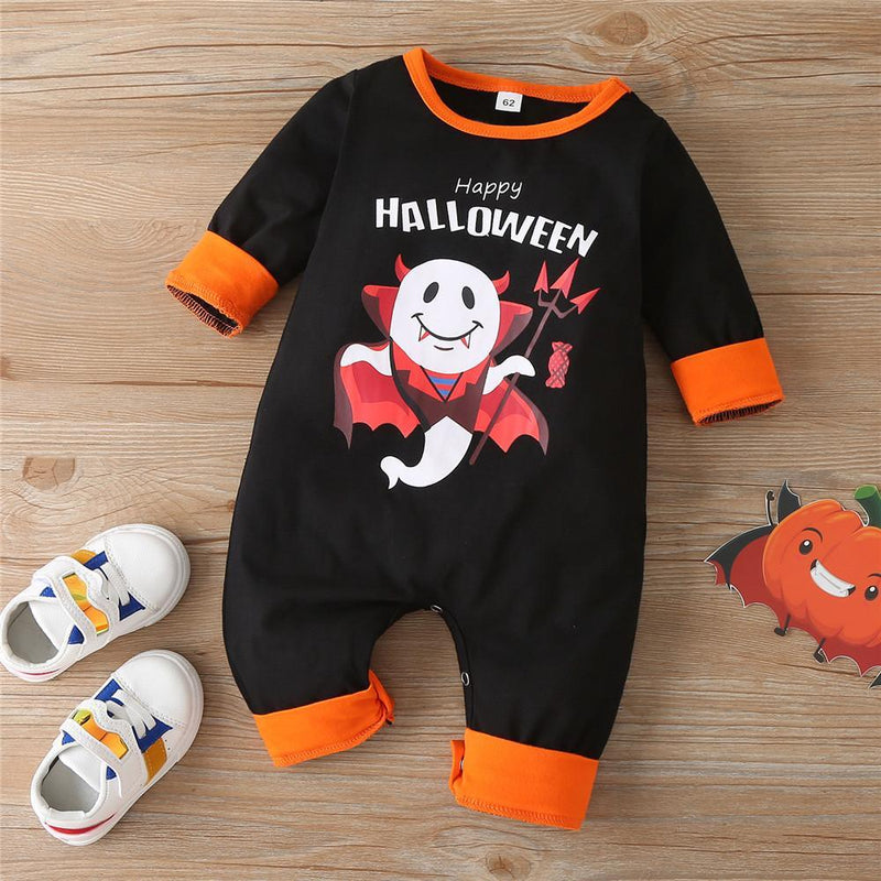 Baby Boys Halloween Demon Printed Romper Baby Wholesale Suppliers - PrettyKid