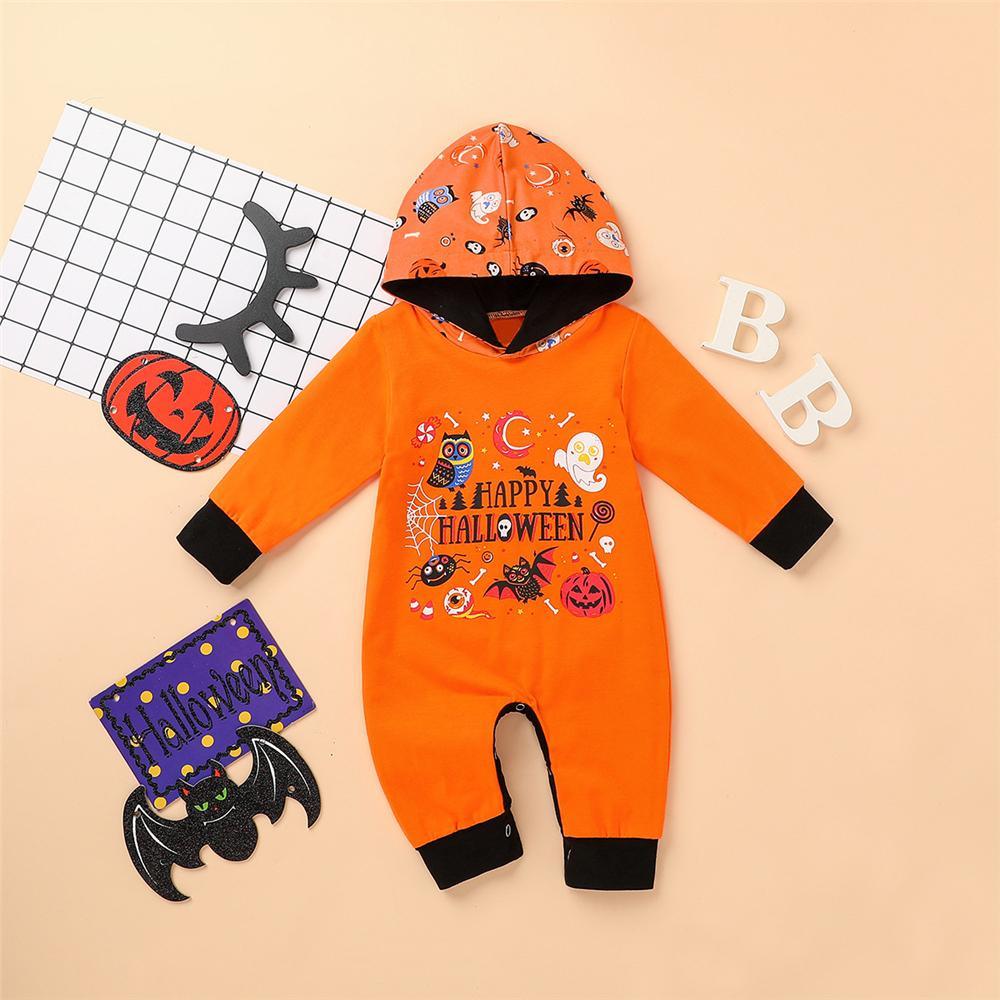 Baby Halloween Printed Hooded Cute Romper Baby Wholesale Clothes - PrettyKid