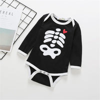 Baby Halloween Skeleton Long Sleeve Rompers - PrettyKid