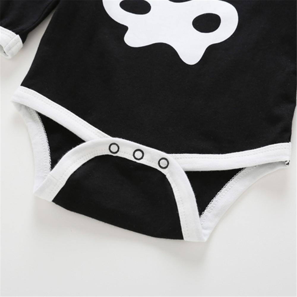 Baby Halloween Skeleton Long Sleeve Rompers - PrettyKid