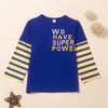 Boys Have Super Power Striped Long Sleeve T-shirt Wholesale Boys Boutique Clothing - PrettyKid