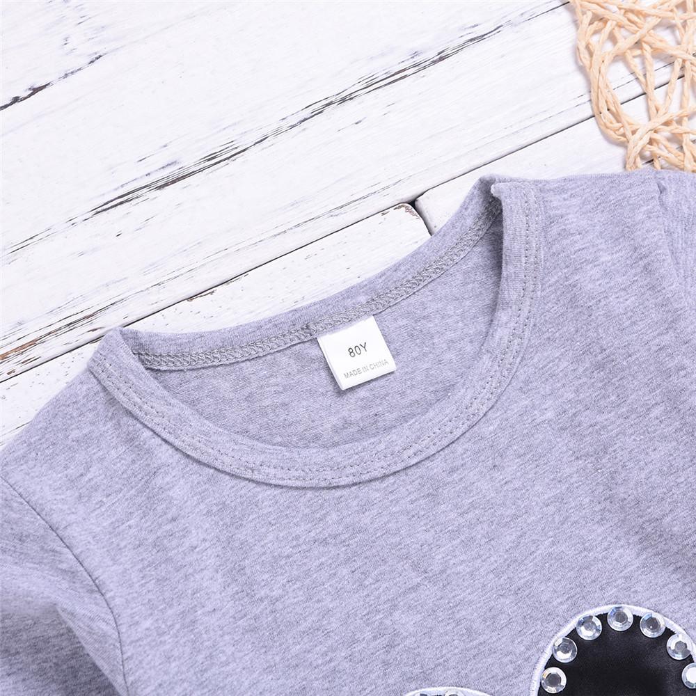 Toddler Girls Heart Beading Long Sleeve Tops Girl T Shirts Wholesale - PrettyKid