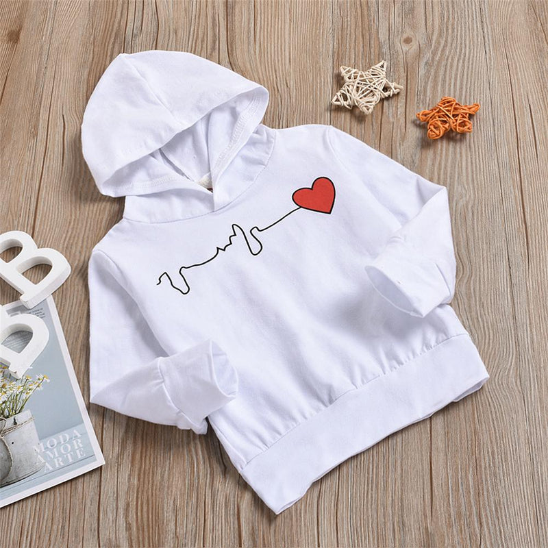 Unisex Heart Heartbeat Hoodie Long Sleeve Top Wholesale Childrens Clothing - PrettyKid