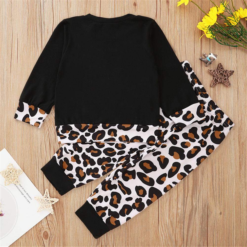 Girls Heart Leopard Casual Long Sleeve Top & Pants Wholesale Girls - PrettyKid