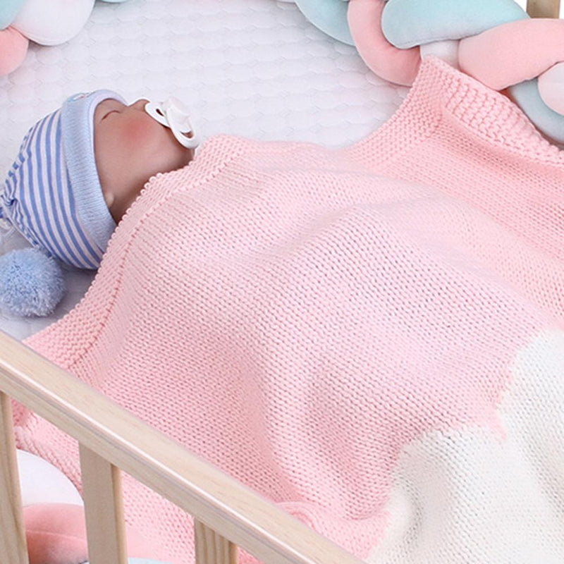 Baby Heart Printed Knitted Solid Wholesale Cute Baby Blankets - PrettyKid