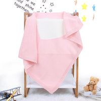 Baby Heart Printed Knitted Solid Wholesale Cute Baby Blankets - PrettyKid