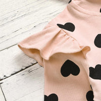 Girls Heart Printed Long Sleeve Hooded Top & Pants - PrettyKid