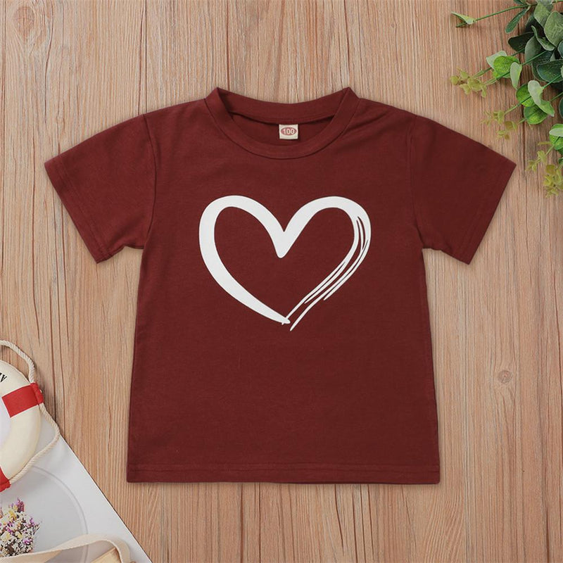 Girls Heart Printed Short Sleeve Top Girl Boutique clothes Wholesale - PrettyKid