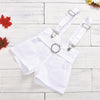 Girls Heart Printed Short Sleeve Top & White Overalls Girls clothes Wholesale - PrettyKid