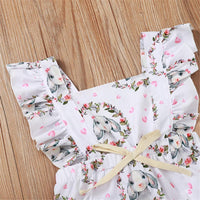 Baby Girls Heart Rabbit Printed Sleeveless Romper Baby Wholesale Baby Rompers - PrettyKid