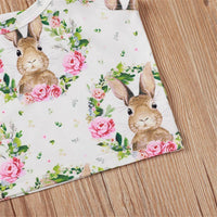 Girls Heart Rabbit Printed Sling Printed Top & Shorts Baby Girl Wholesale - PrettyKid