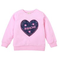 Girls Heart Sequin Long Sleeve Crew Neck Tops Wholesale - PrettyKid