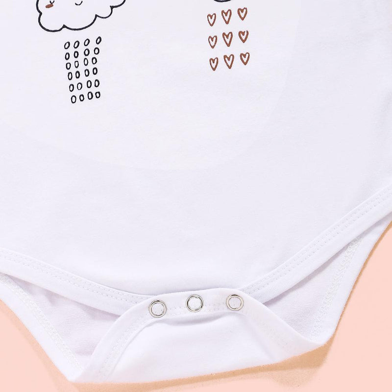 Baby Girls Hello Cartoon Printed Long Sleeve Romper & Plaid Skirt & Headband Wholesale - PrettyKid