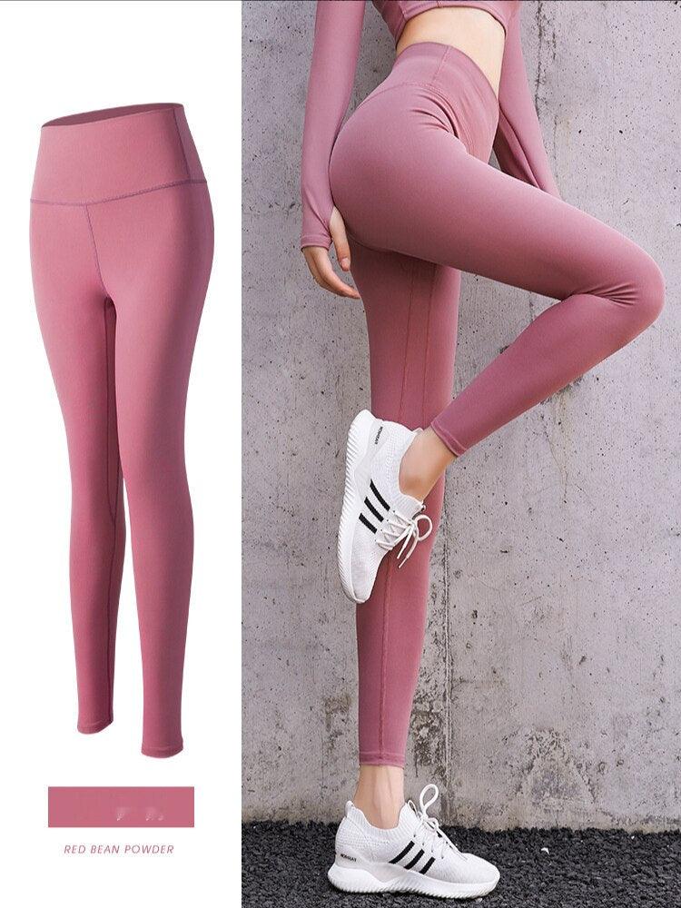 Yoga Pants Female Women High Waist Elastic Hip Running Fitness Bottoming Leggings - PrettyKid