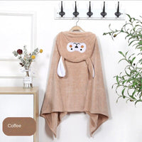 Baby Coral Fleece Cartoon Shape Hooded Cloak Bath Towel Children's Bathrobe - PrettyKid