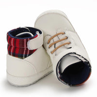 Baby Boys High Top Plaid Magic Tape Sneakers Wholesale Toddler Shoes - PrettyKid