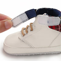 Baby Boys High Top Plaid Magic Tape Sneakers Wholesale Toddler Shoes - PrettyKid