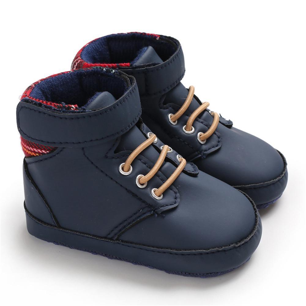 Baby Boys High Top Plaid Magic Tape Sneakers Wholesale Toddler Shoes - PrettyKid