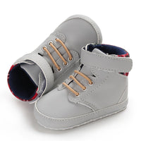 Baby Boys High Top Plaid Magic Tape Sneakers Wholesale Toddler Shoes - PrettyKid