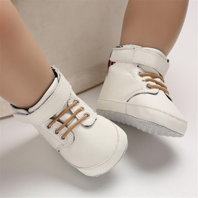 Baby Boys High Top Plaid Magic Tape Sneakers Wholesale Toddler Shoes - PrettyKid