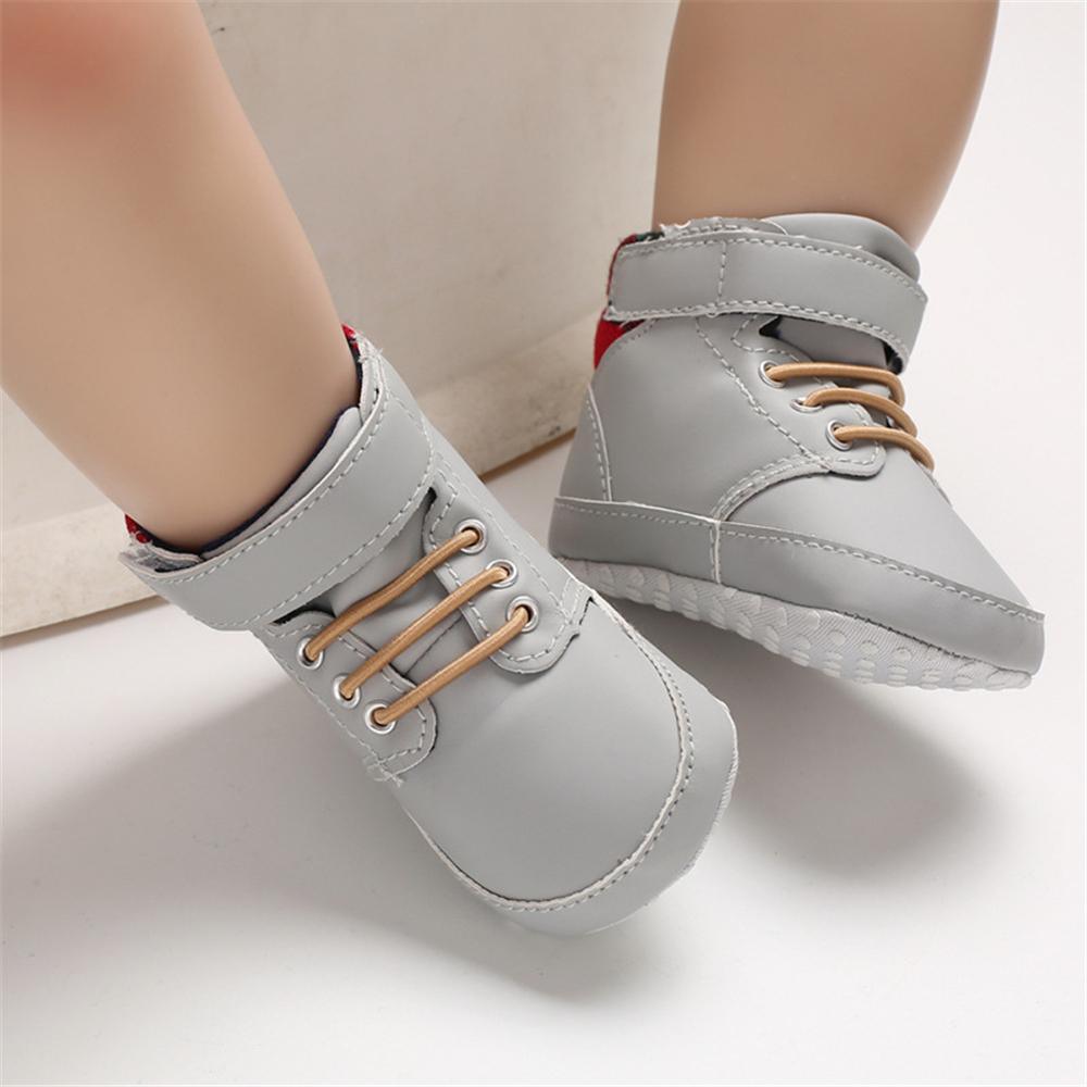 Baby Boys High Top Plaid Magic Tape Sneakers Wholesale Toddler Shoes - PrettyKid