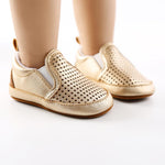 Unisex Hollow Out Slip-on Soft Solid Flats Baby Shoes Wholesale - PrettyKid