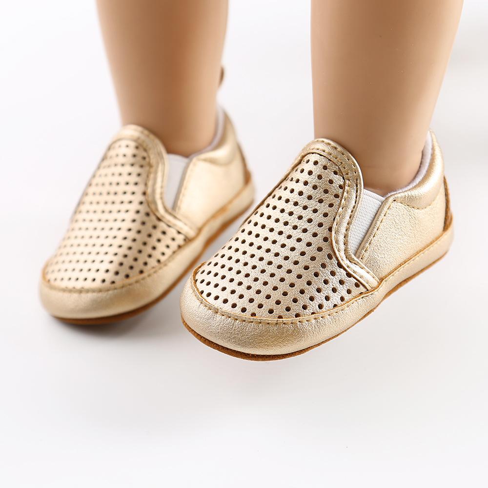 Unisex Hollow Out Slip-on Soft Solid Flats Baby Shoes Wholesale - PrettyKid