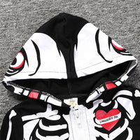 Baby Holloween Skull Print Long Sleeve Bodysuit - PrettyKid