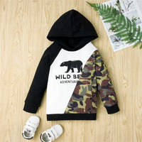 Boys Hooded Bear Long Sleeve Camo Tracksuit Wholesale Childrens Clothing - PrettyKid