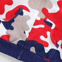 Boys Hooded Camo Long Sleeve Zippr Jacket - PrettyKid