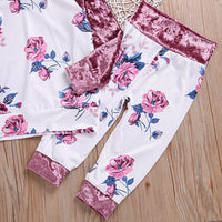 Girls Hooded Floral Printed Long Sleeve Jumper & Pants - PrettyKid