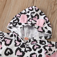 Girls Hooded Leopard Long Sleeve Top & Pants Toddler Girls Wholesale - PrettyKid