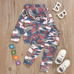 Baby Boys Hooded Letter Camo Hooded Top & PantsBaby Clothes Wholesale Bulk - PrettyKid