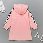 Girls Hooded Letter Printed Long T-shirts Wholesale - PrettyKid