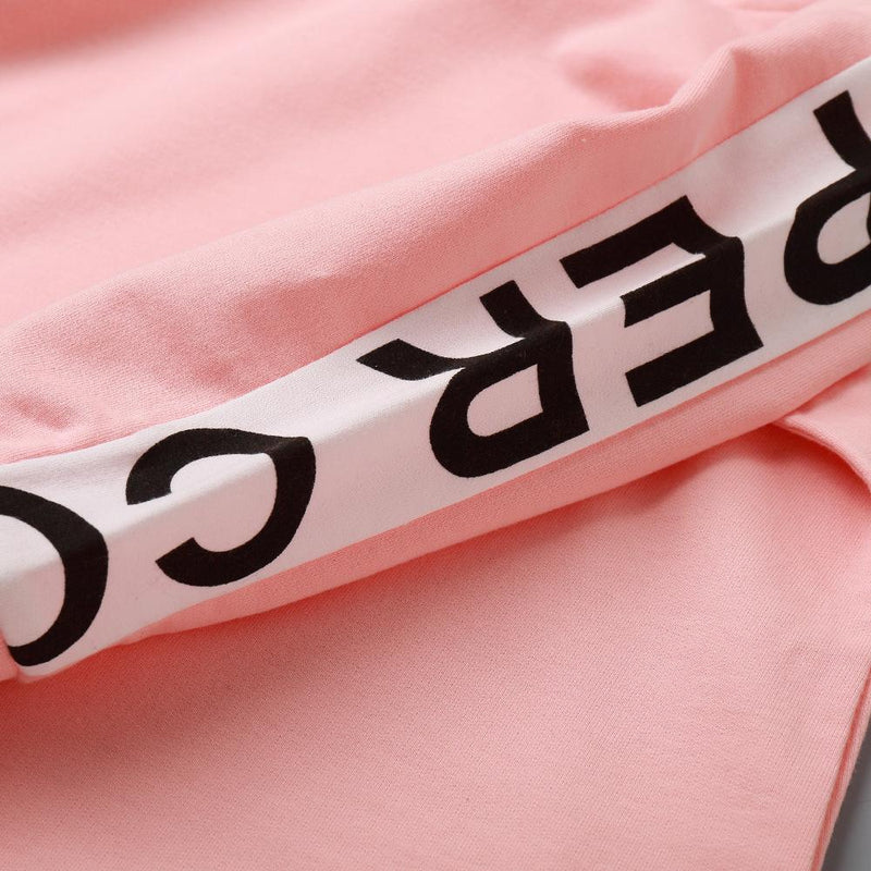 Girls Hooded Letter Printed Long T-shirts Wholesale - PrettyKid
