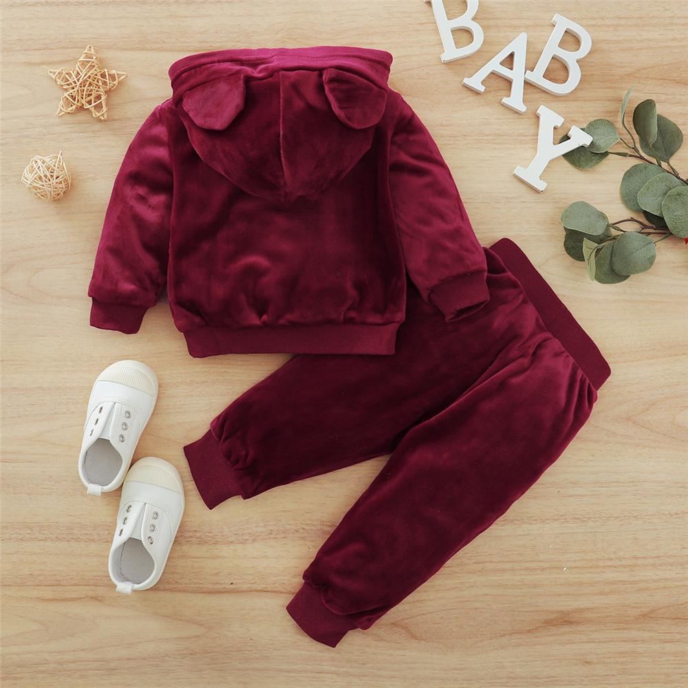 Baby Hooded Long-Sleeve Top & Pants Cheap Baby Clothes In Bulk - PrettyKid