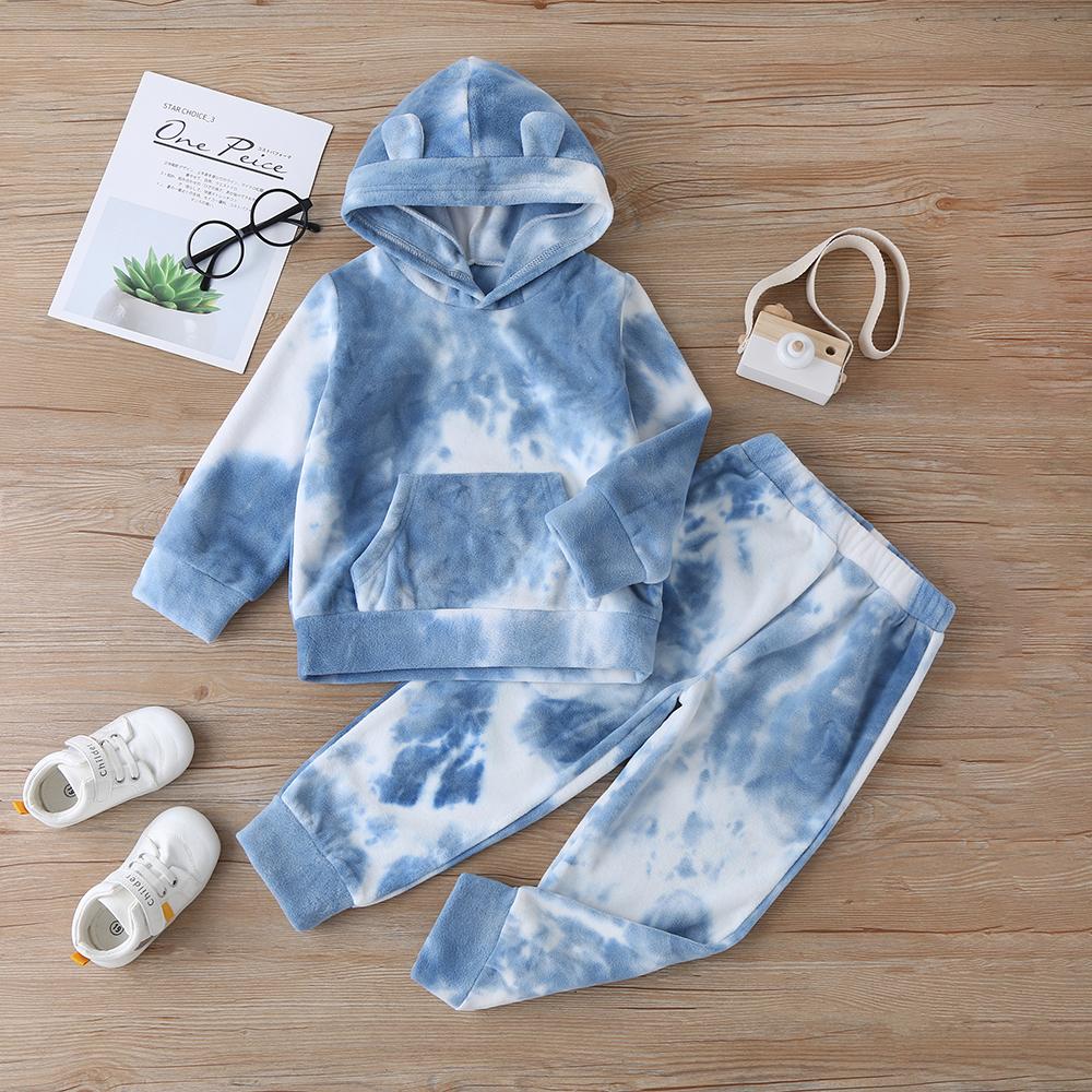 Unisex Hooded Long-sleeve Tie Dye Top & Pants Kids Clothing Suppliers - PrettyKid