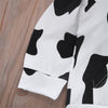 Unisex Hooded Long Sleeve Black-white T-shirt & Pants Pajamas Suit Children Clothes Wholesale - PrettyKid