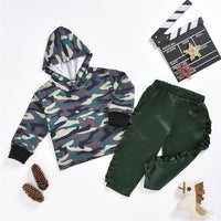 Girls Hooded Long Sleeve Camo Top & Pants Wholesale Baby Girl Clothes - PrettyKid