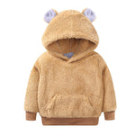 Unisex Hooded Long Sleeve Cute Plush Tops Bulk Childrens Clothing Suppliers - PrettyKid