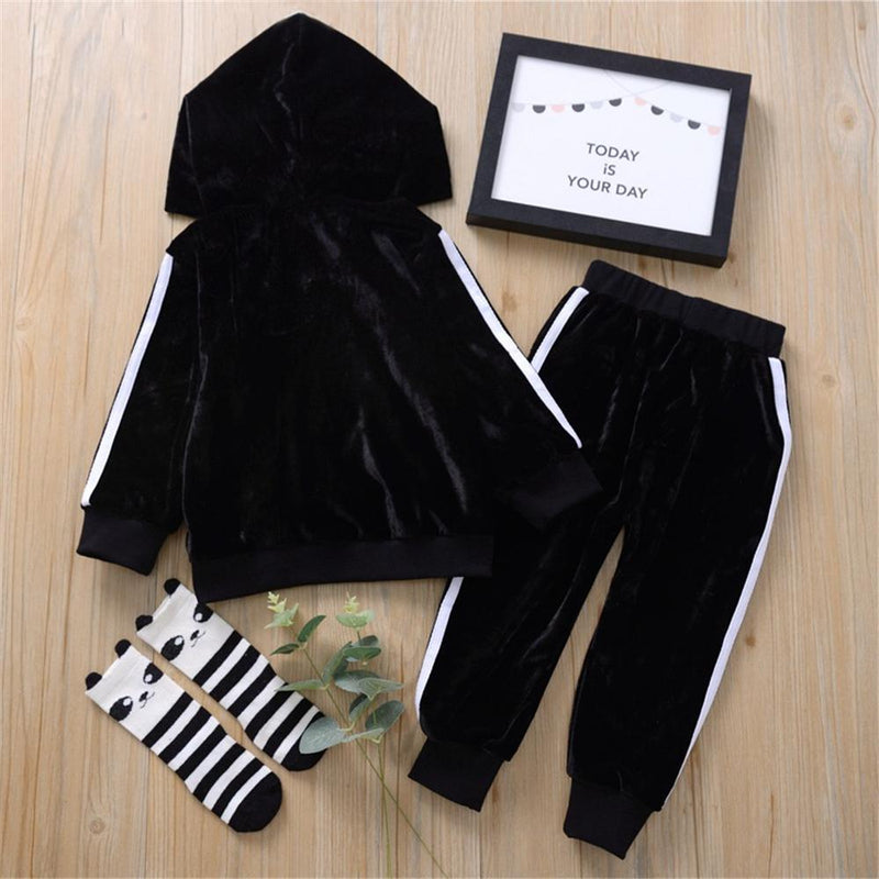 Unisex Hooded Striped Long Sleeve Cute Tracksuit Wholesale Children - PrettyKid