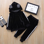 Unisex Hooded Striped Long Sleeve Cute Tracksuit Wholesale Children - PrettyKid