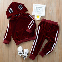 Unisex Hooded Striped Long Sleeve Cute Tracksuit Wholesale Children - PrettyKid