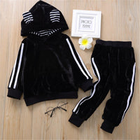 Unisex Hooded Striped Long Sleeve Cute Tracksuit Wholesale Children - PrettyKid